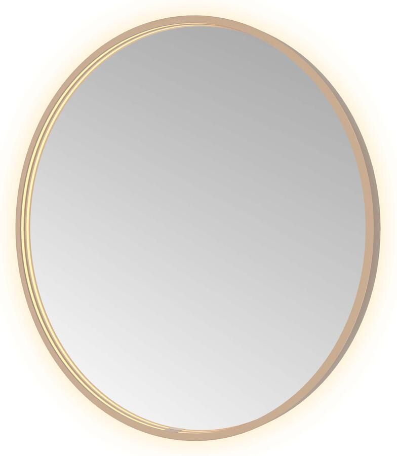 Hotbath Spiegel &MORE 80x80 cm LED-Verlichting Spiegelverwarming Rond Geborsteld Koper PVD