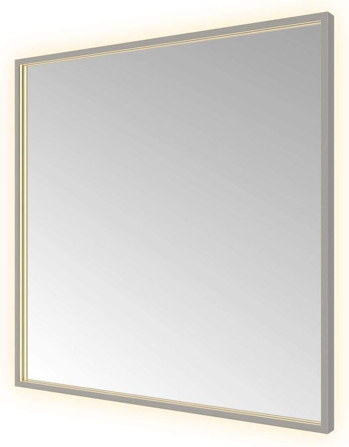 Hotbath Spiegel &MORE 80x80 cm LED-Verlichting Spiegelverwarming Vierkant Geborsteld Gunmetal