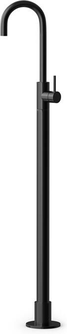 Hotbath Vrijstaande Wastafelmengkraan Cobber 1-hendel Gebogen 121 cm Gepolijst Zwart PVD