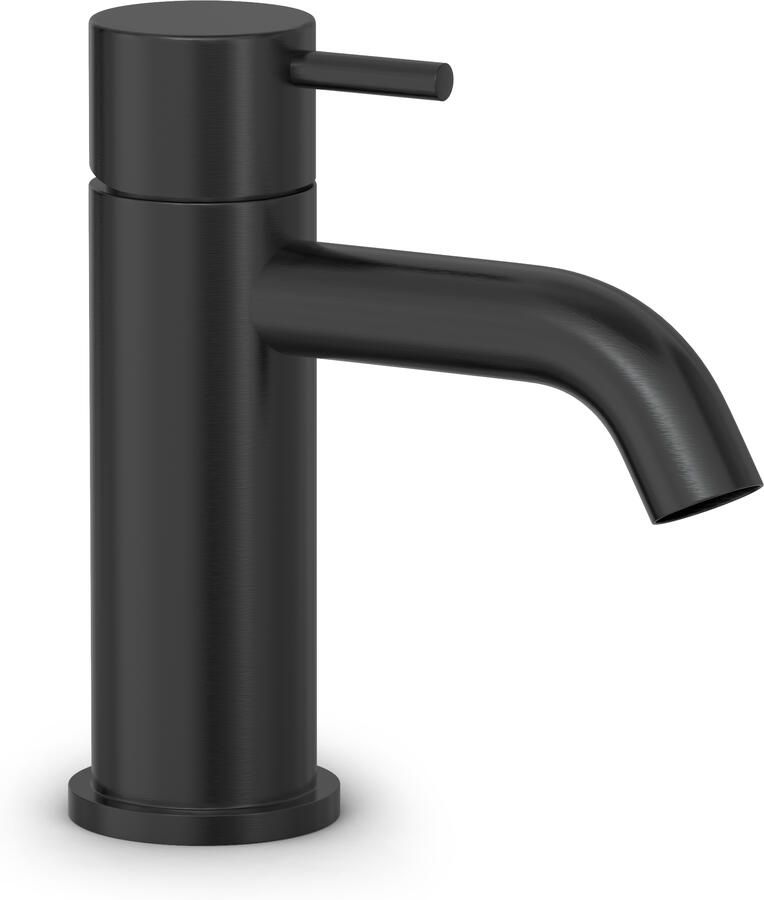 Hotbath Wastafelmengkraan Cobber 1-hendel Gebogen 14.3 cm Geborsteld Zwart PVD