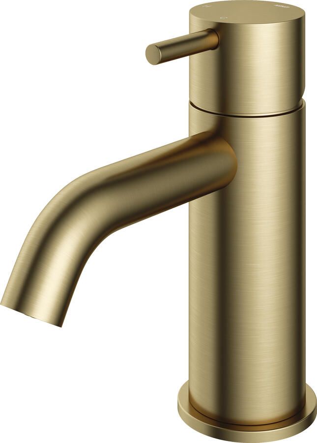 Hotbath Wastafelmengkraan Cobber 1-hendel Gebogen 14.3 cm Living Colours Geborsteld Messing Living Colours