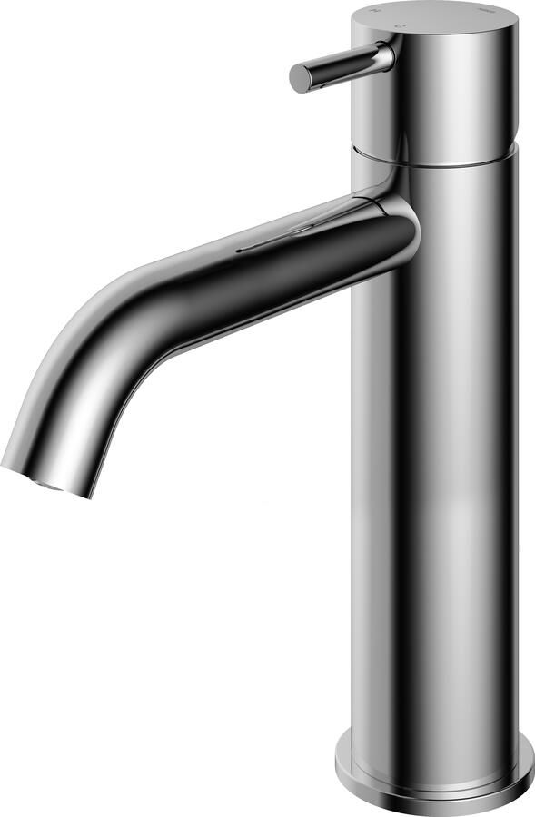 Hotbath Cobber 1-hendel wastafelmengkraan 21 6 cm hoog met gebogen uitloop van 13 5 cm chroom