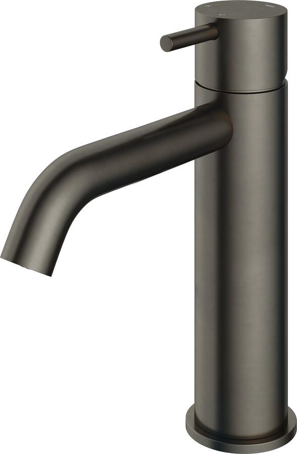 Hotbath Cobber 1-hendel wastafelmengkraan 21 6 cm hoog met gebogen uitloop van 13 5 cm verouderd ijzer