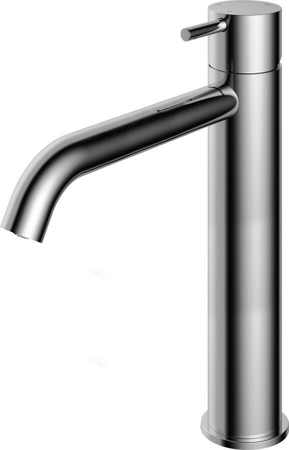 Hotbath Cobber 1-hendel hoge wastafelmengkraan 28 6 centimeter hoog met gebogen uitloop van 18 cm chroom