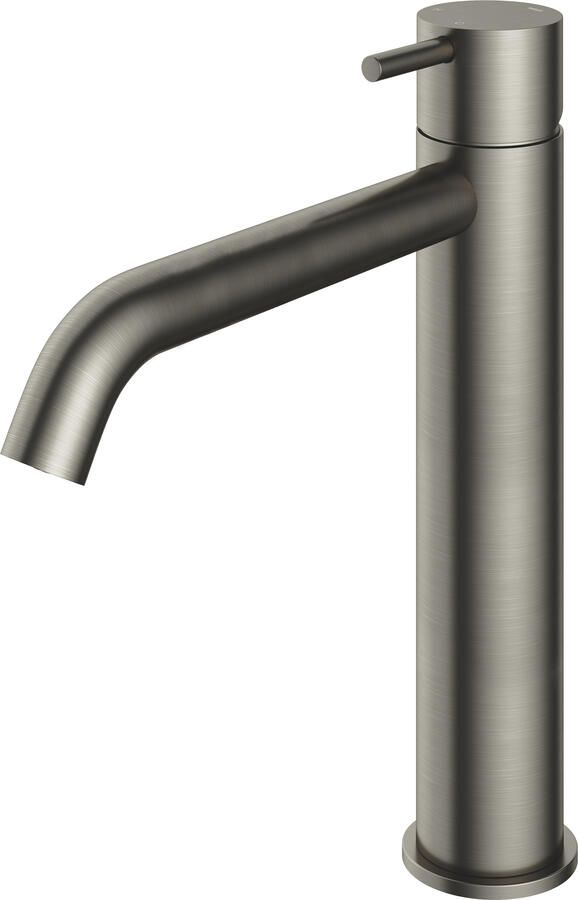 Hotbath Cobber 1-hendel hoge wastafelmengkraan 28 6 centimeter hoog met gebogen uitloop van 18 cm geborsteld nikkel