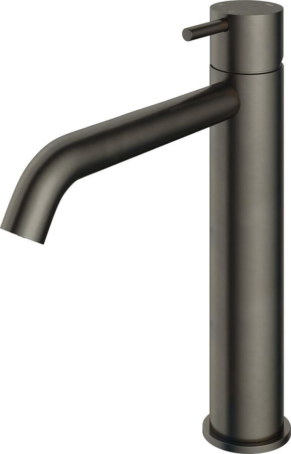 Hotbath Cobber 1-hendel hoge wastafelmengkraan 28 6 centimeter hoog met gebogen uitloop van 18 cm verouderd ijzer