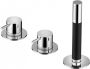 Hotbath Cobber éénhendel thermostatische badrandcombinatie met 2-weg omstel en staafhanddouche gepolijst messing PVD - Thumbnail 1