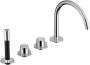 Hotbath Cobber Badrandcombinatie met draaibare mengkraan 2 functies omstel en handdouche Living Colours Verouderd messing CB073AB - Thumbnail 1