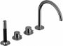 Hotbath Cobber Badrandcombinatie met draaibare mengkraan 2 functies omstel en handdouche Living Colours Verouderd messing CB073AB - Thumbnail 1