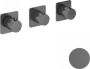 Hotbath Gal Afbouwdeel voor inbouwdouchethermostaat met 2 stopkranen Horizontaal verticaal Geborsteld Gunmetal PVD GL7067EXTBGP - Thumbnail 1