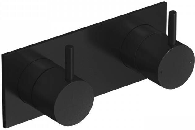 Hotbath Cobber afbouwdeel inbouw mengkraan met 2 functies omstel mat zwart CB029EXTBL