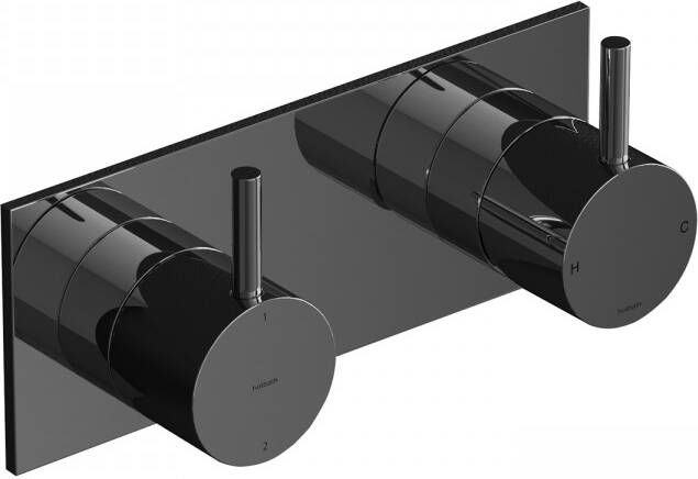 Hotbath Cobber CB029 afbouwdeel inbouw mengkraan met 2-weg omstel zwart chroom