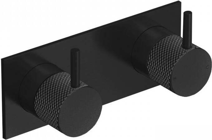 Hotbath Cobber X afbouwdeel voor inbouw mengkraan met 2-weg omstel 7 x 18 cm mat zwart