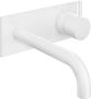 Hotbath Inbouw Wastafelkraan Met Achterplaat Cobber 18 cm Gebogen Uitloop 1-Hendel Mat Wit - Thumbnail 1
