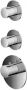Hotbath Mate High Flow afbouwdeel met 2 stopkranen rond voor inbouwdeel MHF002 geborsteld nikkel - Thumbnail 1