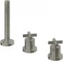 Douche Concurrent Badkraan Hotbath Chap Inbouw Thermostatisch Rond Geborsteld Nikkel 2 Greeps met Handdouche - Thumbnail 1