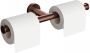 Hotbath Cobber dubbele toiletrolhouder 4 x 28 5 x 8 3 cm geborsteld koper PVD - Thumbnail 1