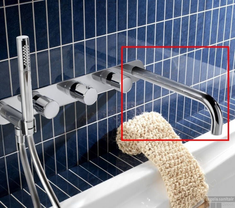 Hotbath Buddy Pal j-uitloop geschikt voor inbouwbad thermostaat (B062CR) 22 cm chroom