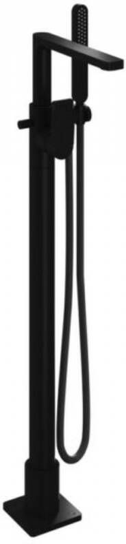 Hotbath Gal staande badmengkraan met draaibare uitloop staafhanddouche en doucheslang 93 4 cm mat zwart