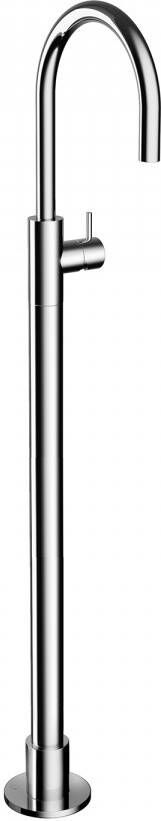 Hotbath Cobber vrijstaande wastafelkraan 121 cm hoog met gebogen uitloop van 22 5 cm chroom