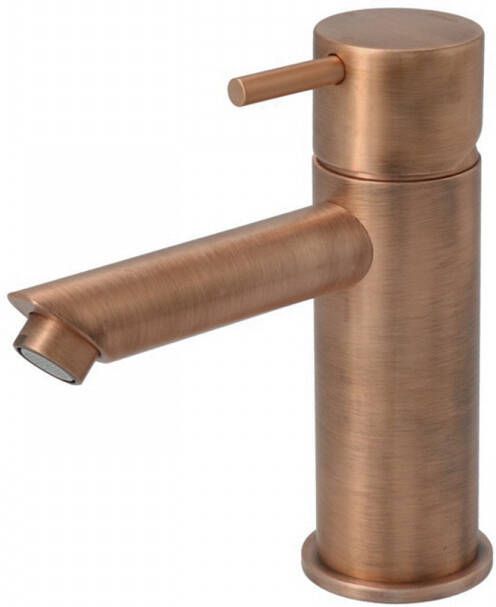 Hotbath Cobber 1-hendel wastafelmengkraan 14 3 cm hoog met rechte uitloop van 11 cm geborsteld koper