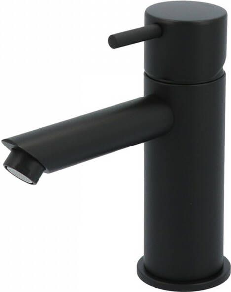 Hotbath Cobber 1-hendel wastafelmengkraan 14 3 cm hoog met rechte uitloop van 11 cm mat zwart