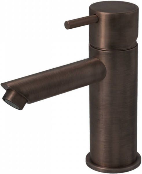 Hotbath Cobber 1-hendel wastafelmengkraan 14 3 cm hoog met rechte uitloop van 11 cm verouderd messing