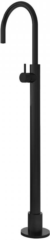 Hotbath Cobber X staande wastafelmengkraan geschikt voor vloermontage met draaibare uitloop 121 x 22 5 cm mat zwart