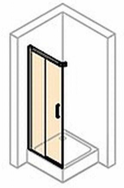 Hüppe Classics 2 schuifdeur 2 delig v. hoekinstap(1 2)100x190cm m. Anti Plaque zilver hoogglans helder - Foto 1