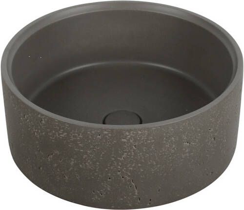 Ideavit Betonnen Vrijstaande Wastafel Rond Idea.Deep-D5 39x15cm Donkergrijs