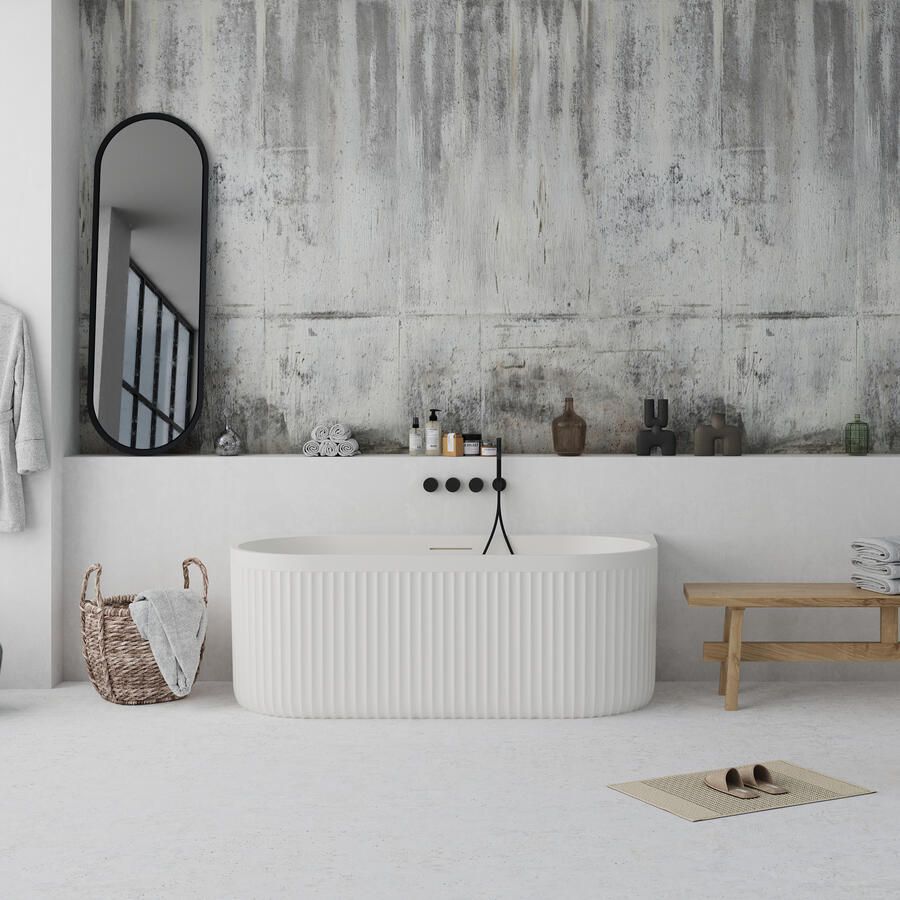 Ideavit Ligbad Half Vrijstaand Archtec Rock 170x80x63 cm Wit