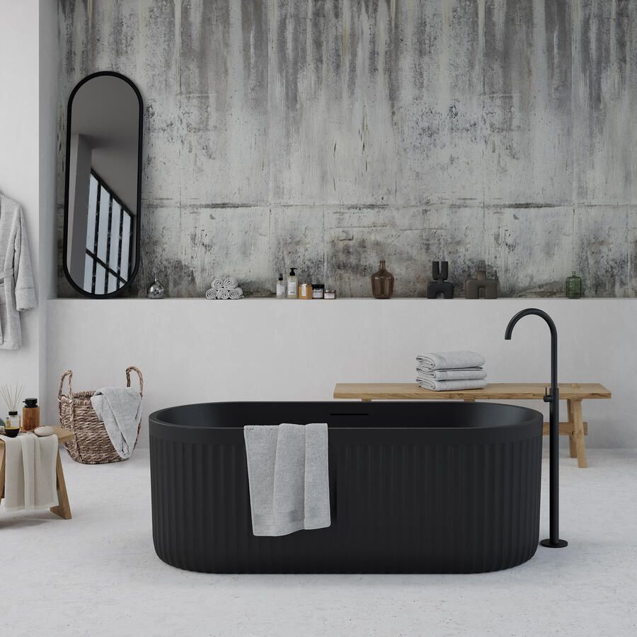 Ideavit Ligbad Vrijstaand Archtec Rock 170x75x60 cm Zwart