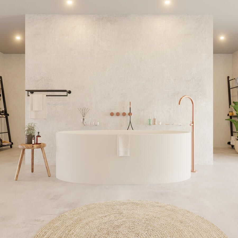 Ideavit Ligbad Vrijstaand Colidcliff 175x88x56 cm Solid Surface Mat Wit