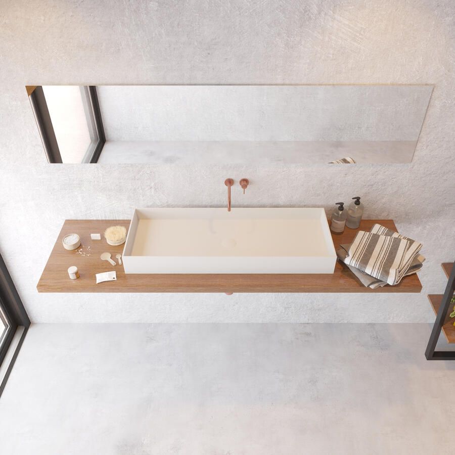 Ideavit Opbouw Waskom Solidjoy 100x37 5x11 cm Solid Surface Mat Wit