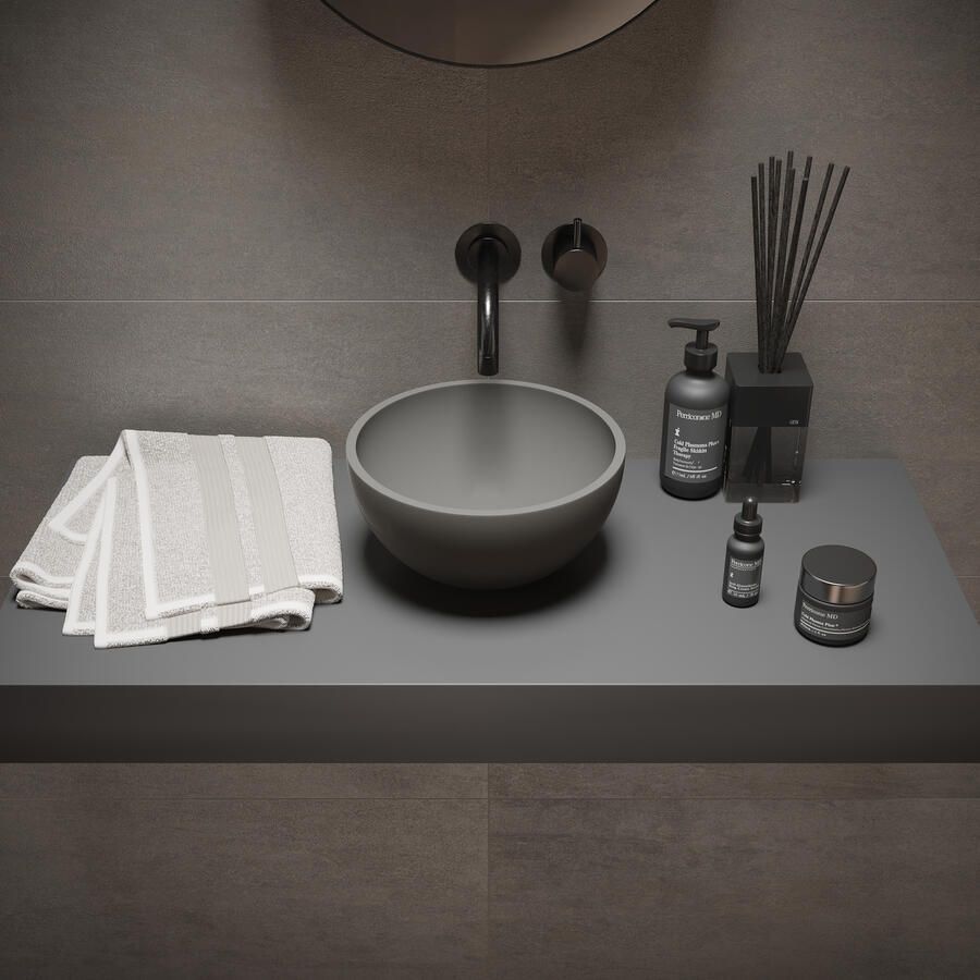 Ideavit Opbouw Waskom Solidmicro 23x11.5 cm Solid Surface Mat Donker Grijs