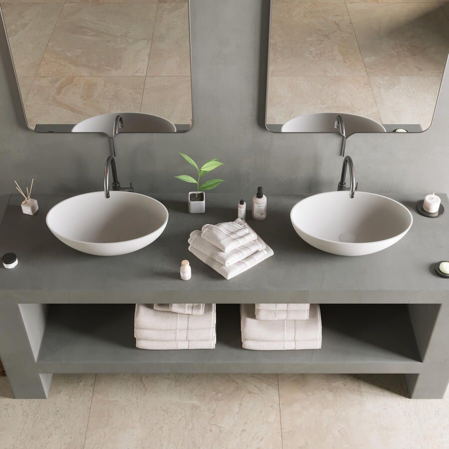 Ideavit Opbouw Waskom Solidthin 50x33x14.5 cm Solid Surface Mat Wit