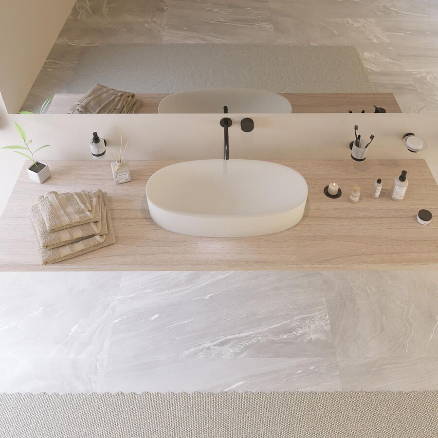 Ideavit Wastafel Colidcliff-70 Opbouw 70x35x12.5 cm Solid Surface Mat Wit