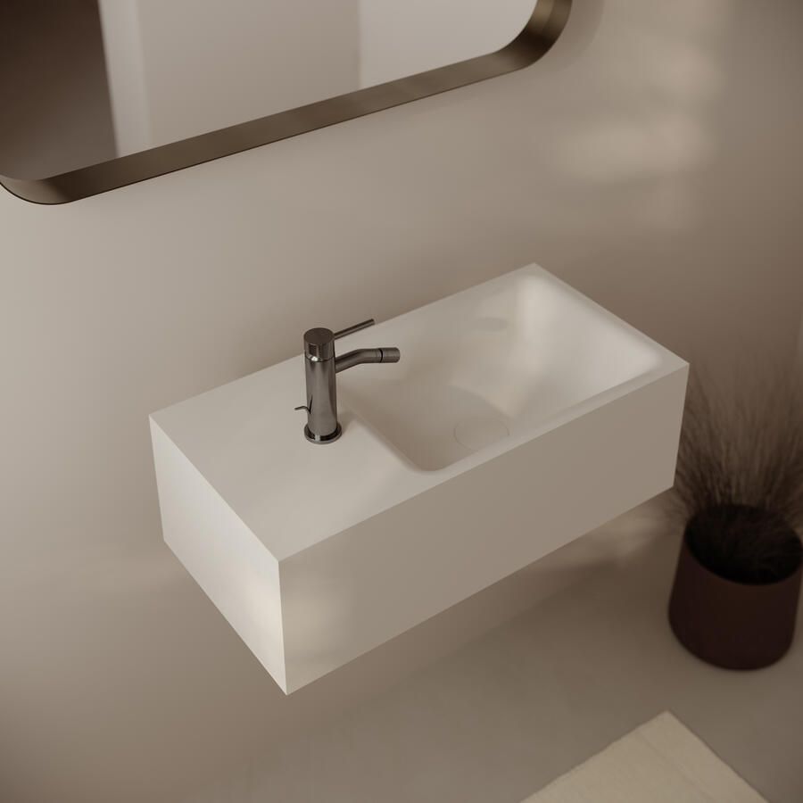 Boss & Wessing BWS Wandcloset Elegant met Bidetkraan Koud 51x37x35 cm Glanzend Wit (Excl. Zitting)