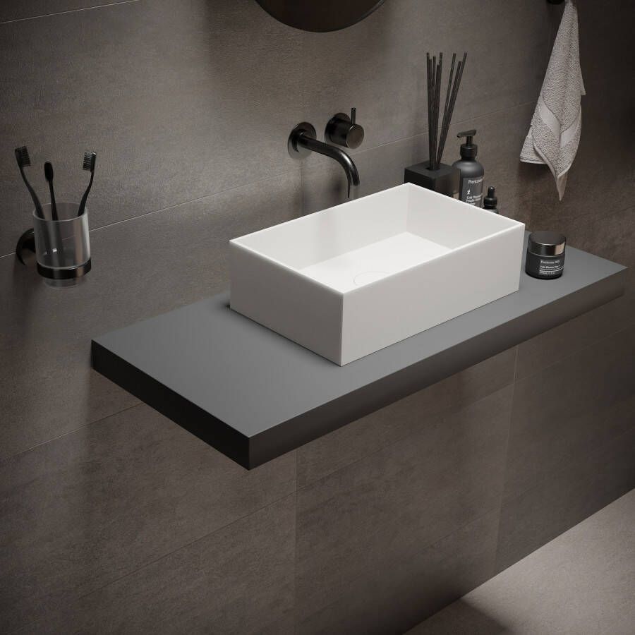 Ideavit Vrijstaande Wastafel Solid Joy 38x24x11cm Mat Wit