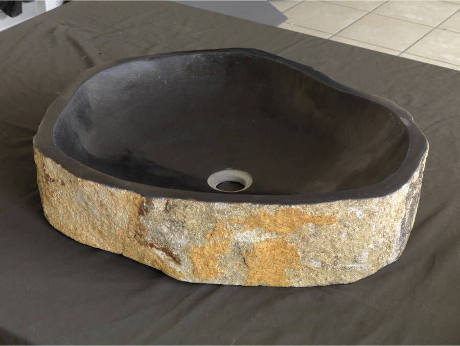 Imso Waskom Lavabo Pilar Stone Lava steen 40x60x13 cm