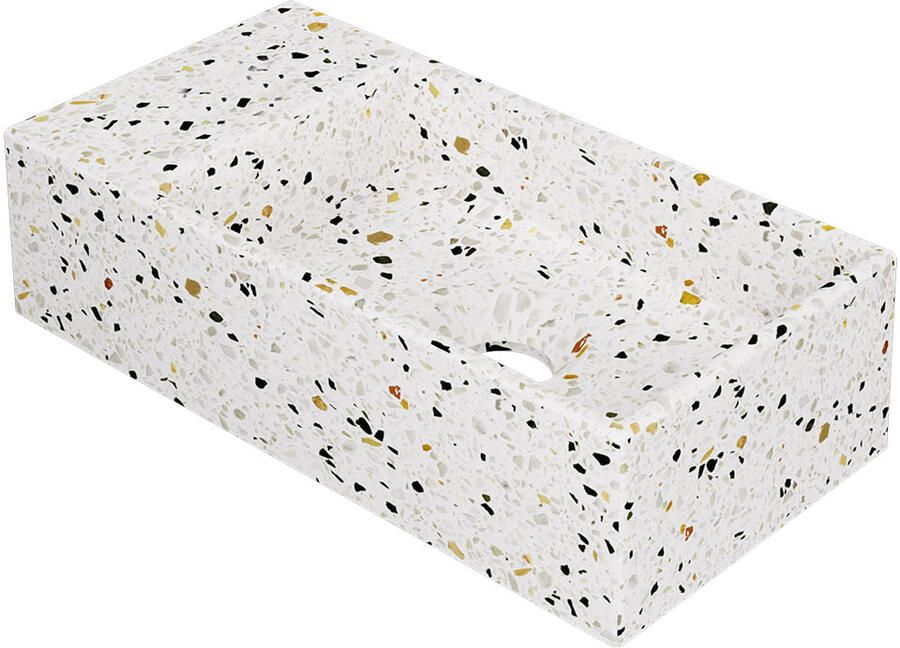 INK Fontein Versus 36x18x9cm Composiet L s Zonder Kraangat Mat Multi Terrazzo