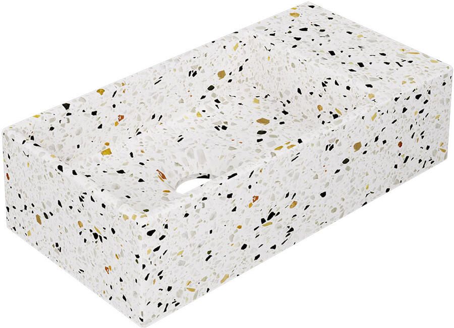 INK Fontein Versus 36x18x9cm Composiet Rechts Zonder Kraangat Mat Multi Terrazzo