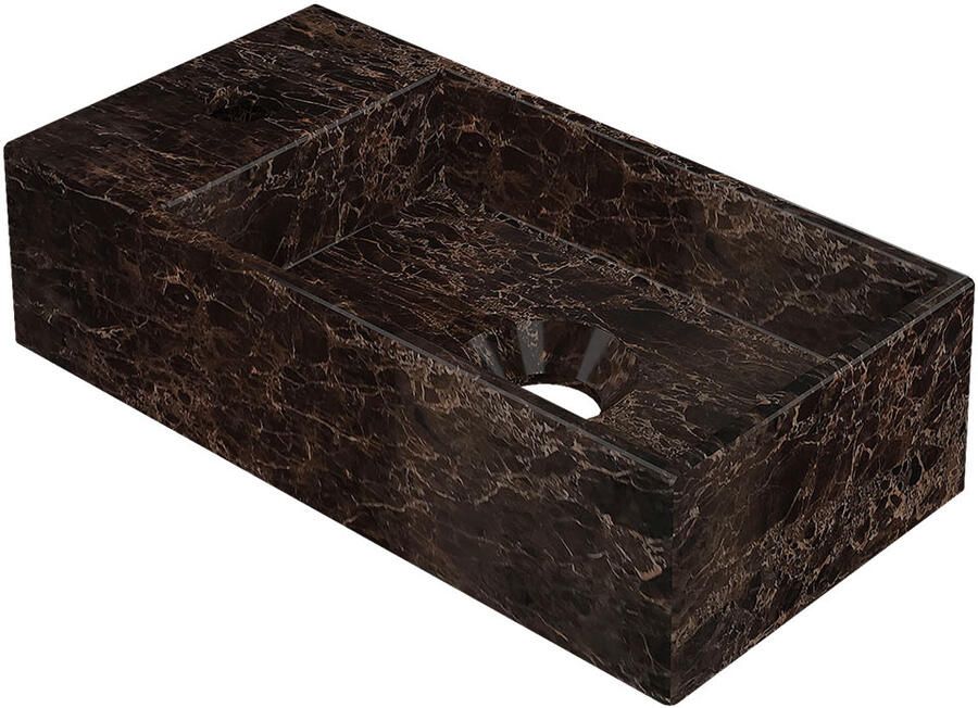 INK Fontein Versus 36x18x9cm Hardsteen L s Met Kraangat Glans Emperador