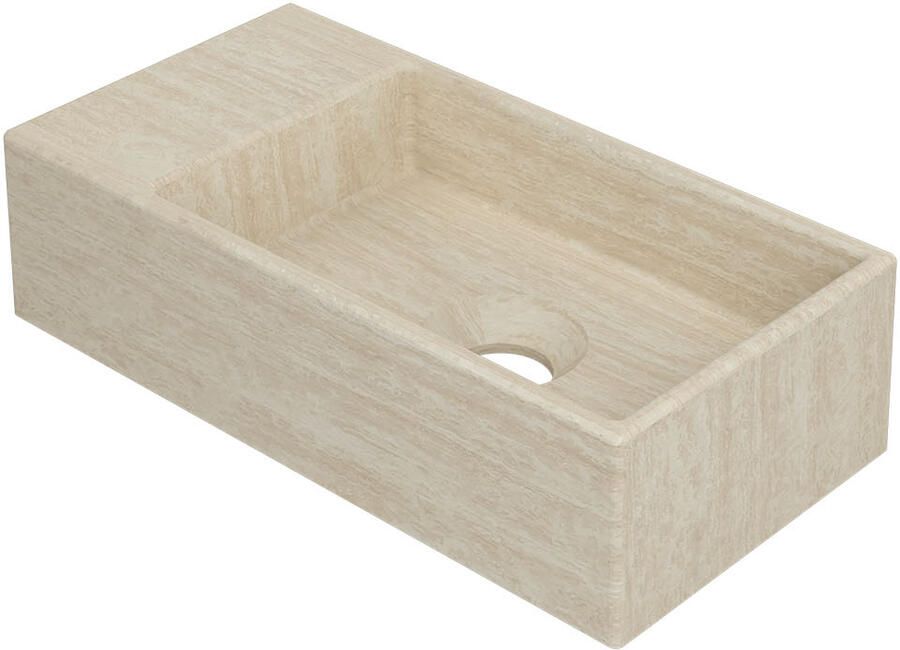 INK Fontein Versus 36x18x9cm Hardsteen L s Zonder Kraangat Mat Travertin