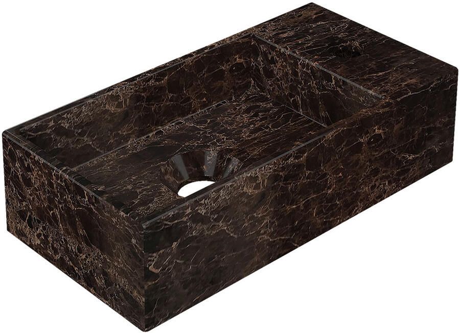 INK Fontein Versus 36x18x9cm Hardsteen Rechts Met Kraangat Glans Emperador