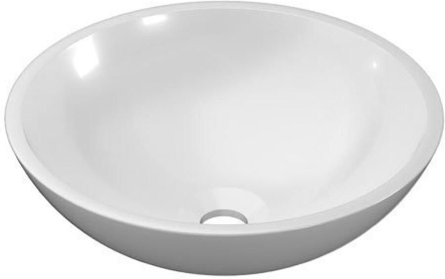 INK Opbouw Waskom Jazz Large Polystone Zonder Kraangat 40x40x12 Glans Wit