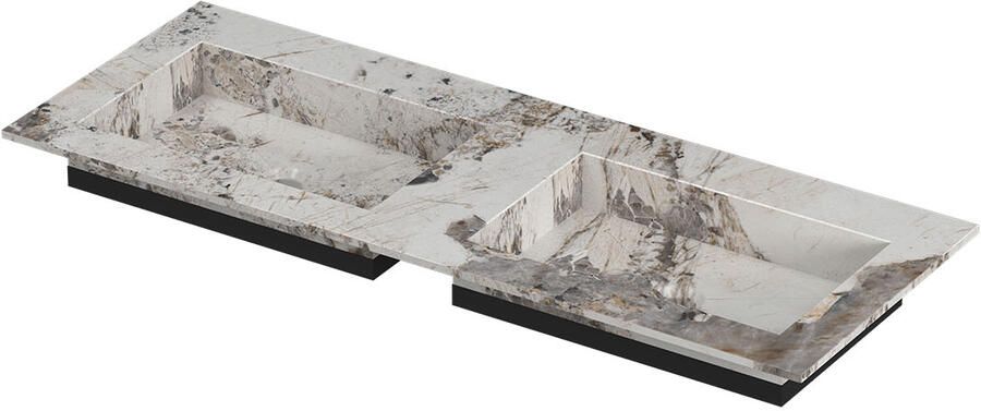 INK Post Wastafel keramische slab envelop bak dubbel zonder kraangaten 120x45x1 Island glossy