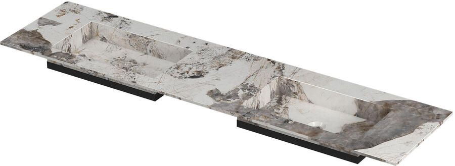 INK Post Wastafel keramische slab envelop bak dubbel zonder kraangaten 180x45x1 Island glossy