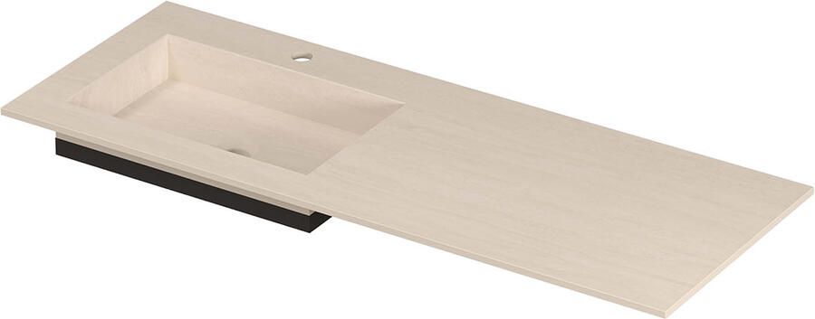 INK Post Wastafel keramische slab envelop bak l s met 1 kraangat 120x45x1 Travertin mat