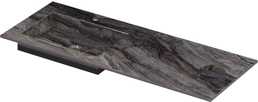 INK Post Wastafel keramische slab envelop bak l s met 1 kraangat 120x45x1 Venice brown glossy